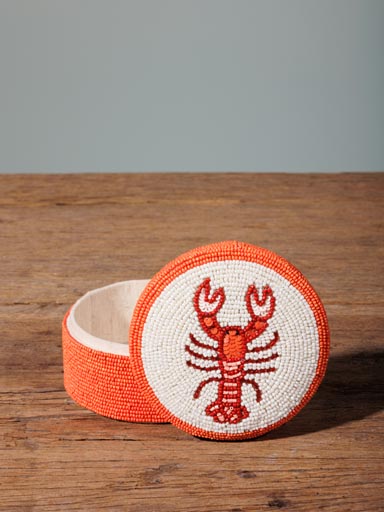 Boîte ronde homard en perles