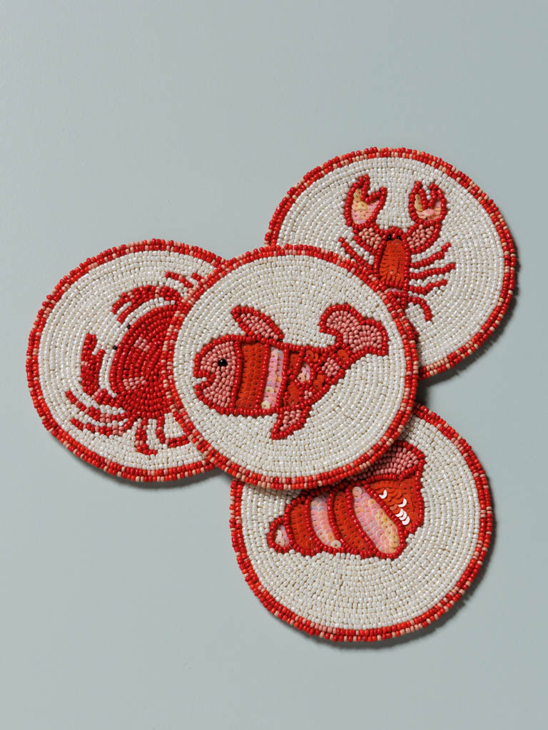 S/4 beach beaded coasters - 1