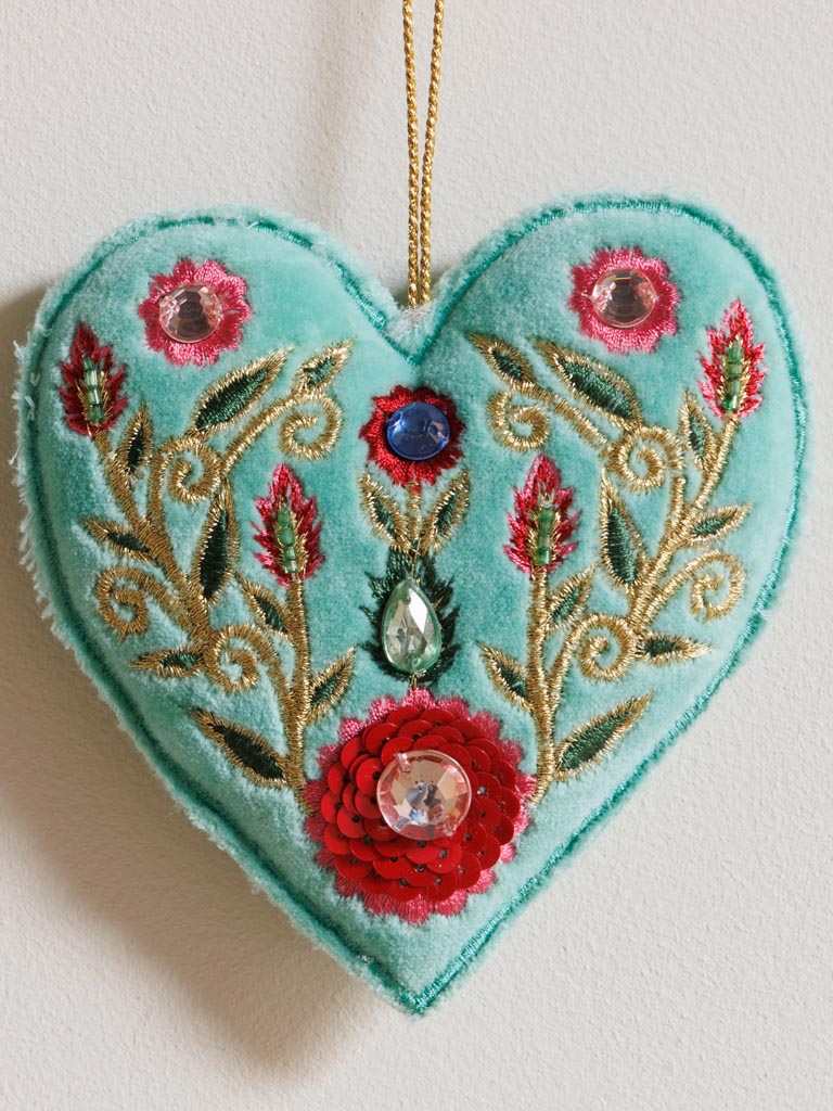 Hanging turquoise bohemian heart - 3
