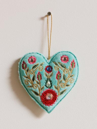 Hanging turquoise bohemian heart