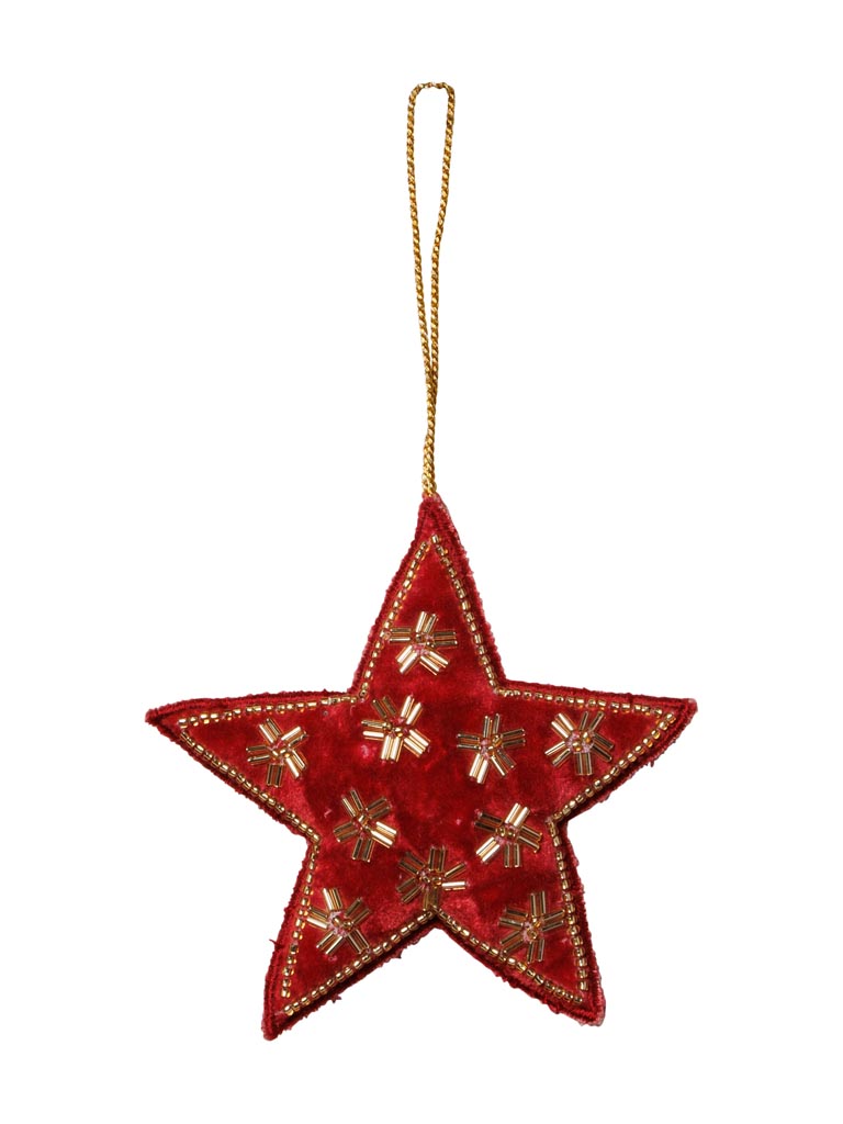 Hanging hand embroidered Royal red - 2