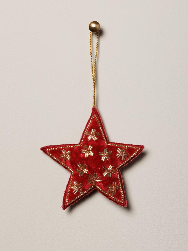 Hanging hand embroidered Royal red - 1