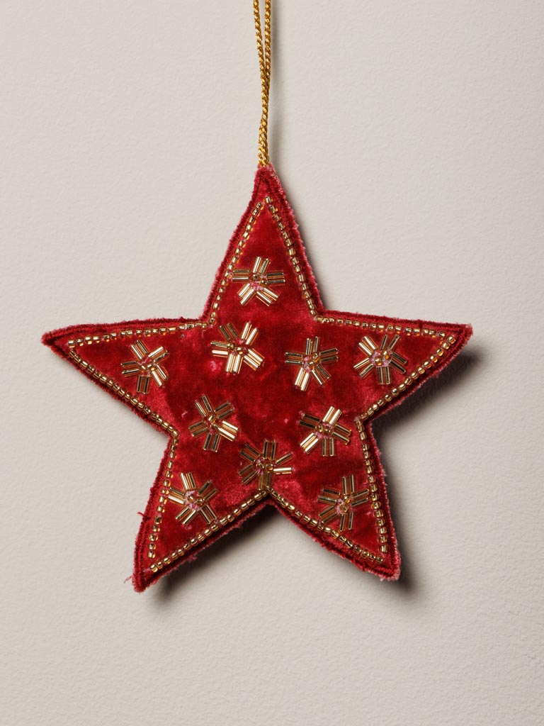 Hanging hand embroidered Royal red - 3
