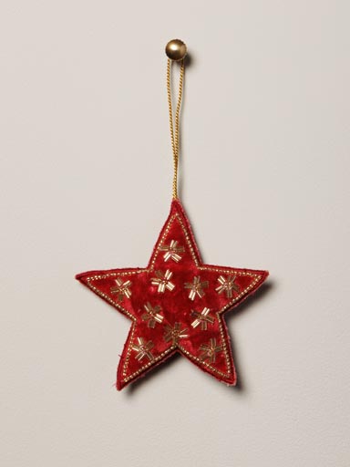 Hanging hand embroidered Royal red