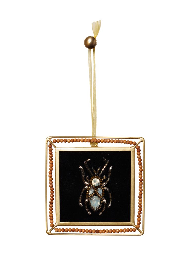Frame ornament silver jewelled insect - 2