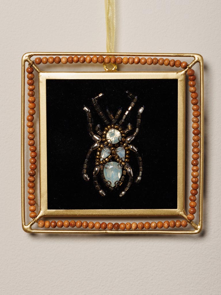 Frame ornament silver jewelled insect - 3