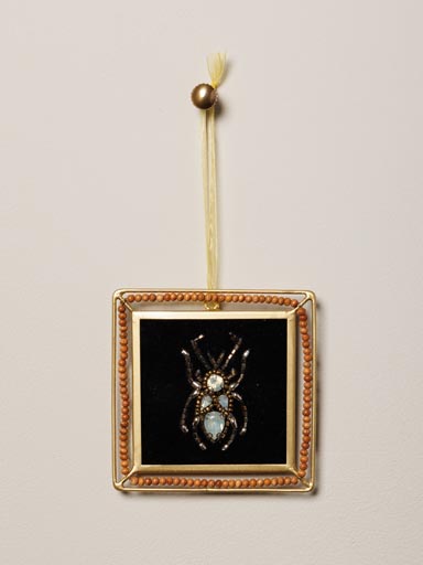 Frame ornament silver jewelled insect