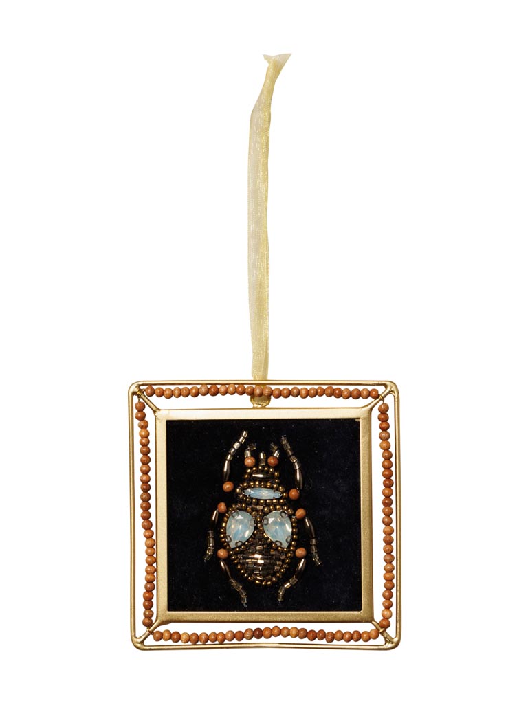 Frame ornament wooden jewelled insect - 2