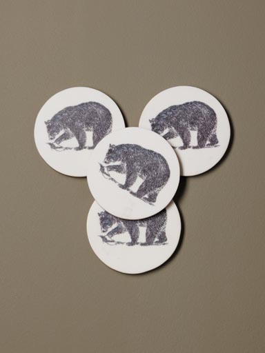 S/4 coasters with bear