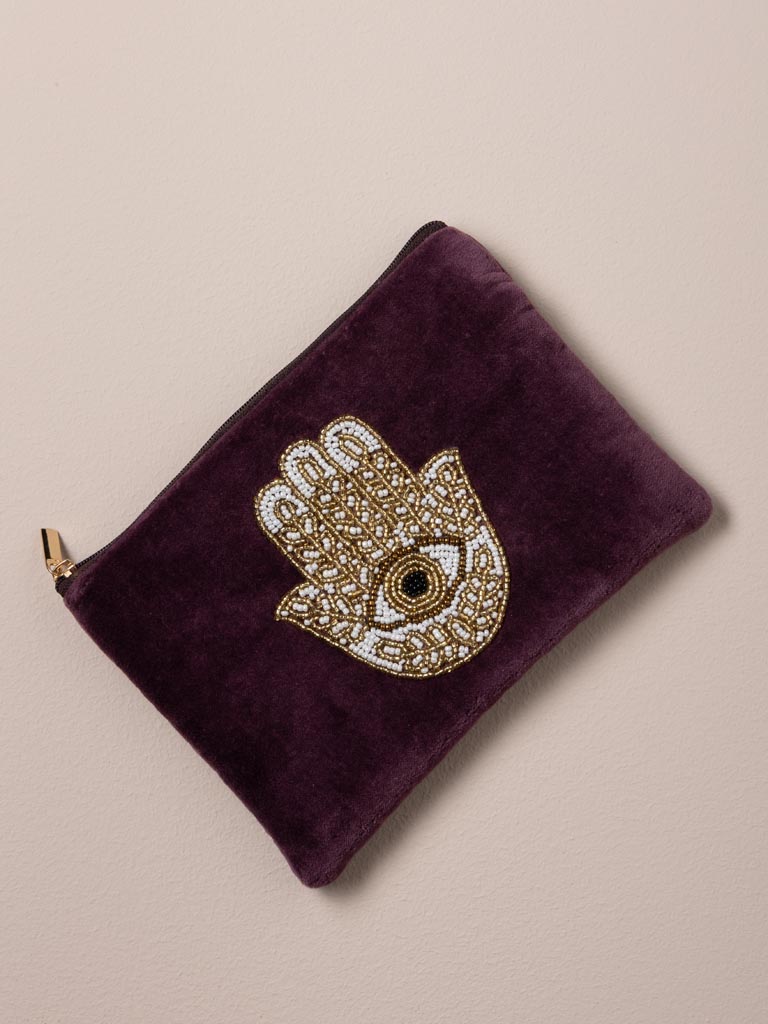 S/2 emboirdered heart and hand pouches - 4