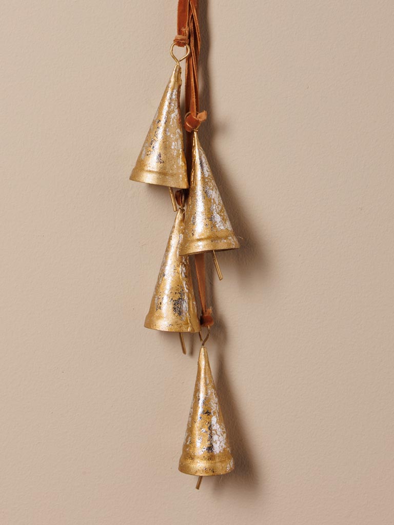 S/3 suspensions cerfs et sapin dorés - 3