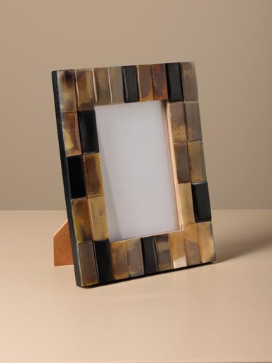 Black horn and resin photo frame Zoran