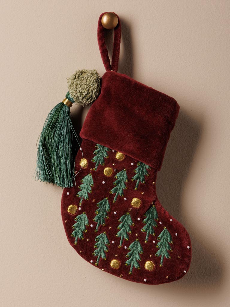 S/2 petites chaussettes de Noël en velours - 4