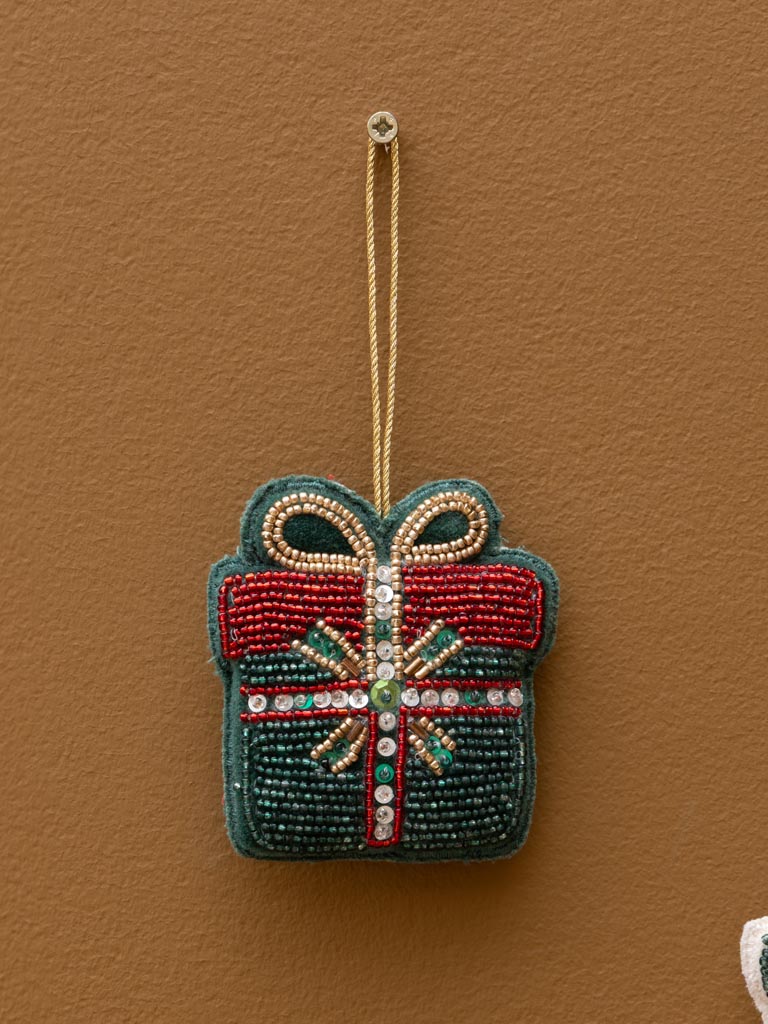 S/3 suspensions cadeaux de noël en perles - 3