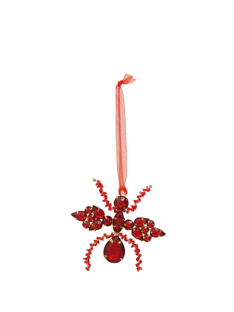 Hanging red spider with diamonds - 2