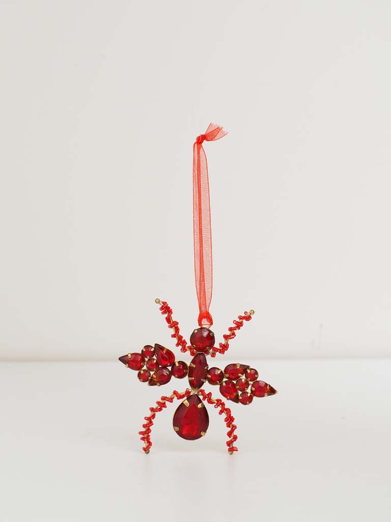 Hanging red spider with diamonds - 1