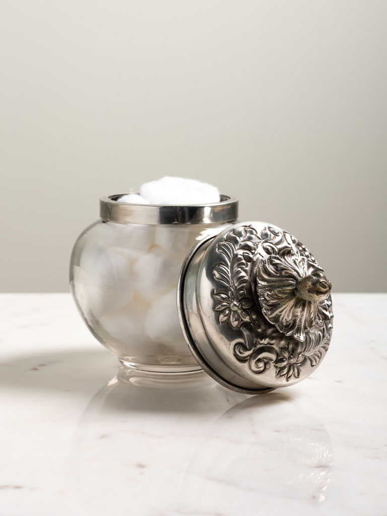 Small round jar with metal flower lid - 3