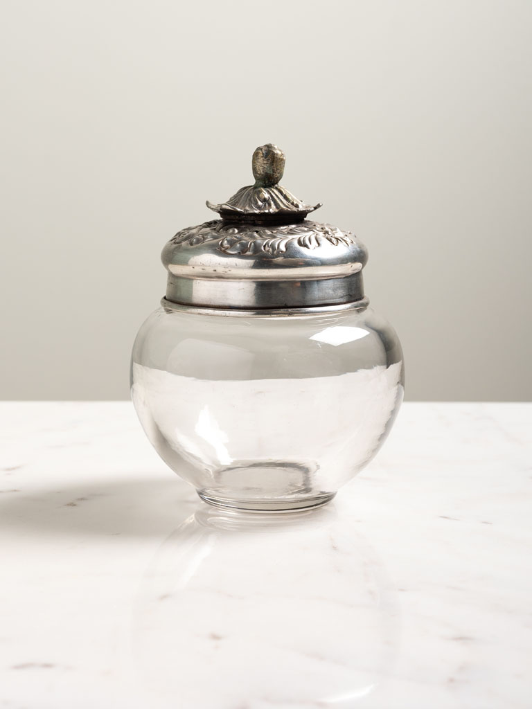 Small round jar with metal flower lid - 5