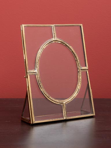 Glass photo frame oval inside (12x9.5)