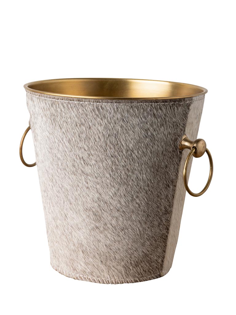Ice bucket with cow hide - 2