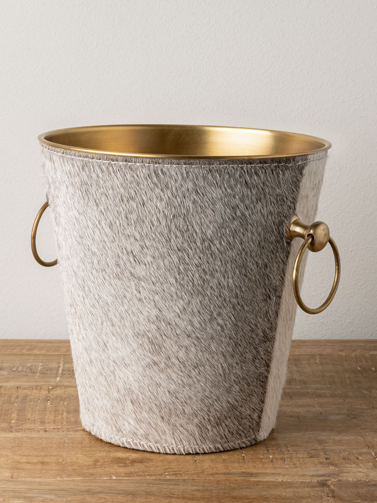 Ice bucket with cow hide - 1
