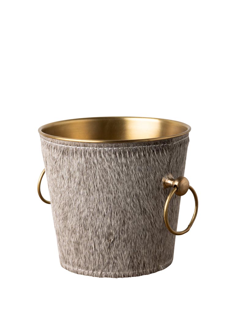 Small ice bucket with cow hide - 2