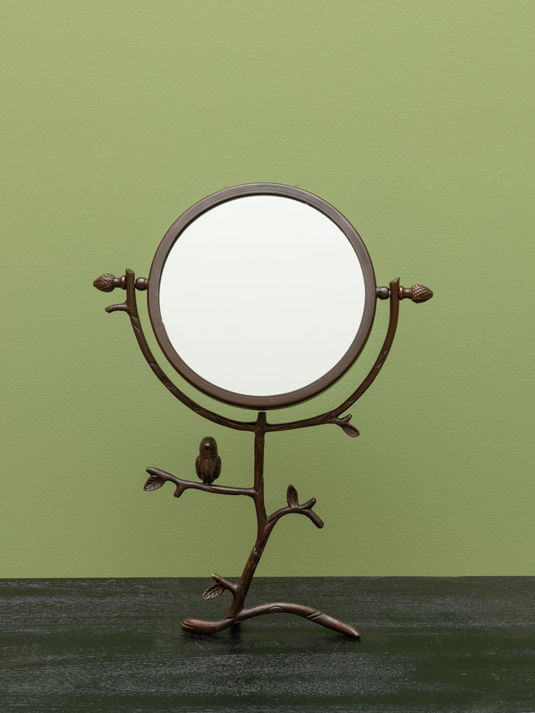 Round mirror Birdie on stand - 1