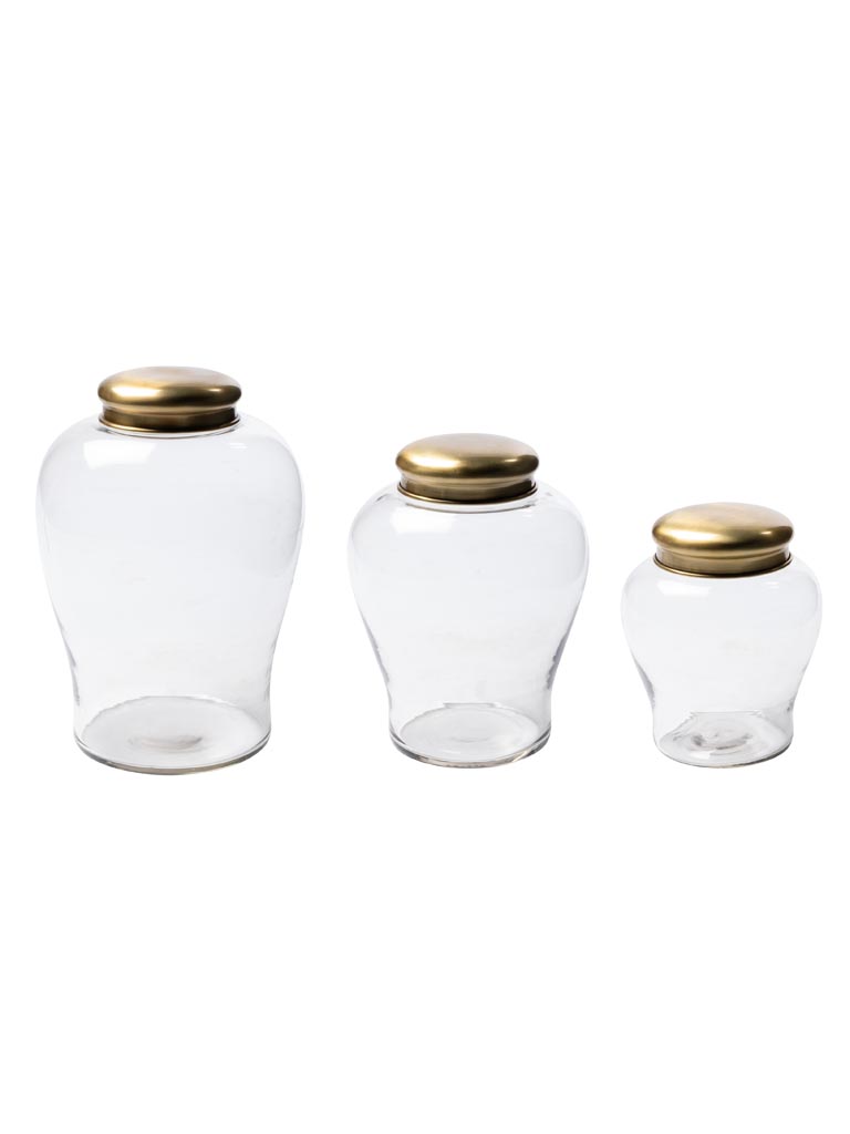 S/3 glass jars Babylone - 2
