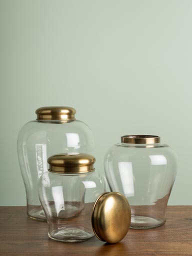 S/3 glass jars Babylone