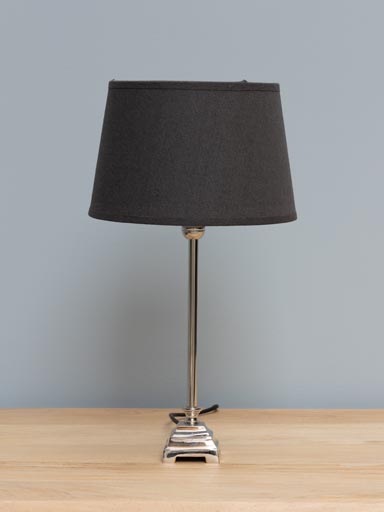 Lamp square base nickel finish (25) classic shade (Lampshade included)
