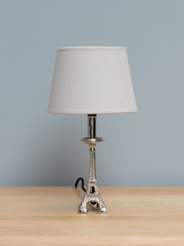 Table lamp silver Eiffel Tower (Lampshade included) - 1