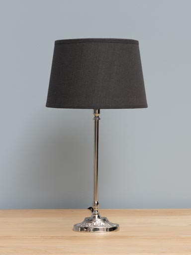 Lampe with oval engraved base (25) classic shade (Lampshade included)