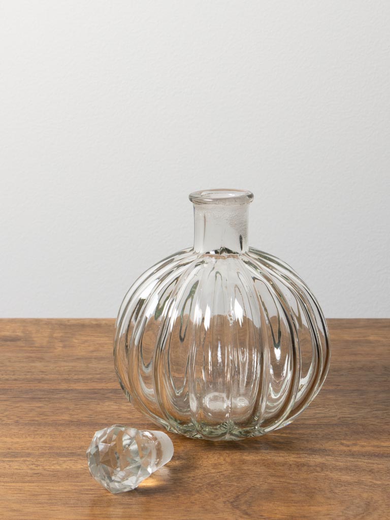 Small round carafe with stripes and stopper - 3