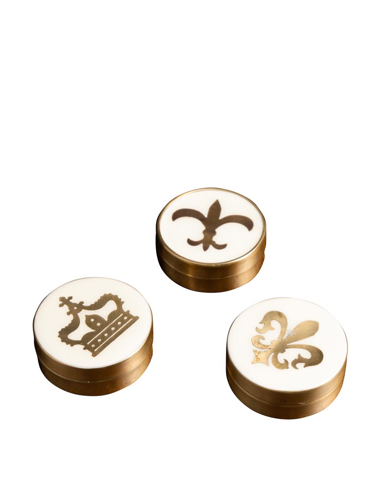S/3 small lacquered boxes with crown - 3