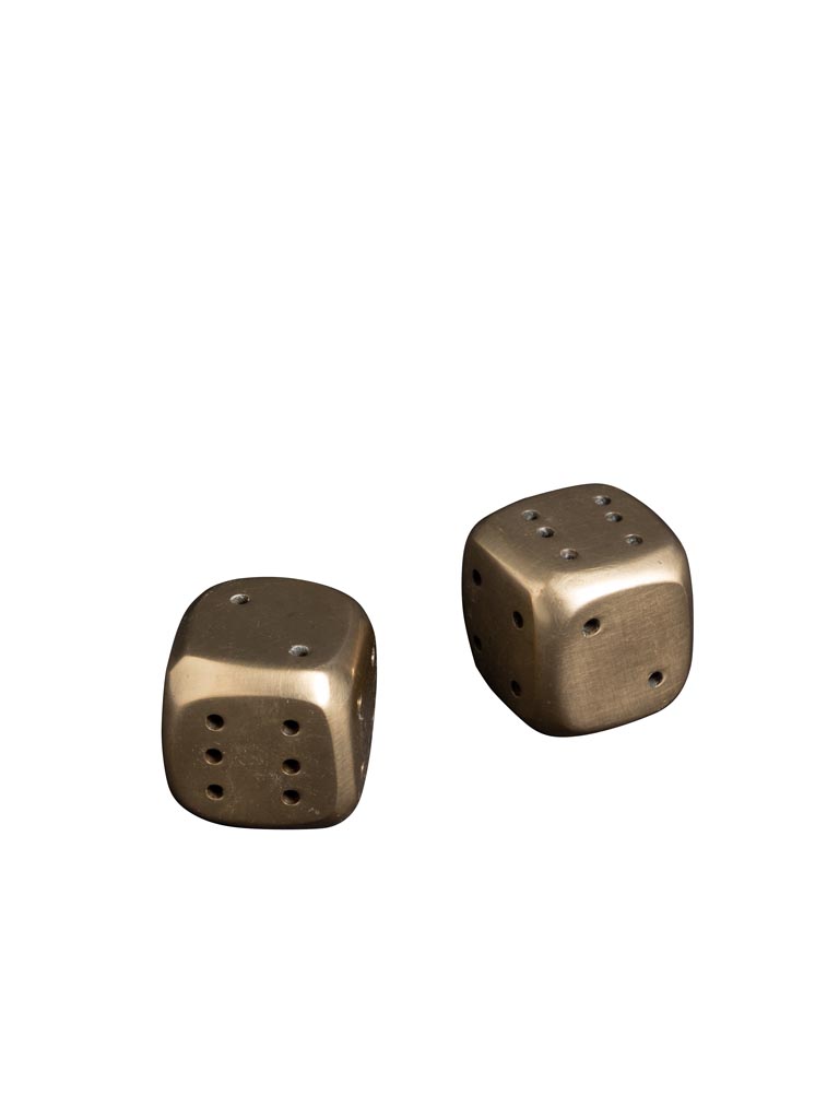 S/2 decorative dices in brass - 2
