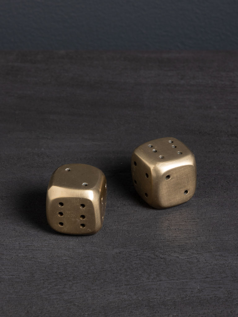 S/2 decorative dices in brass - 1