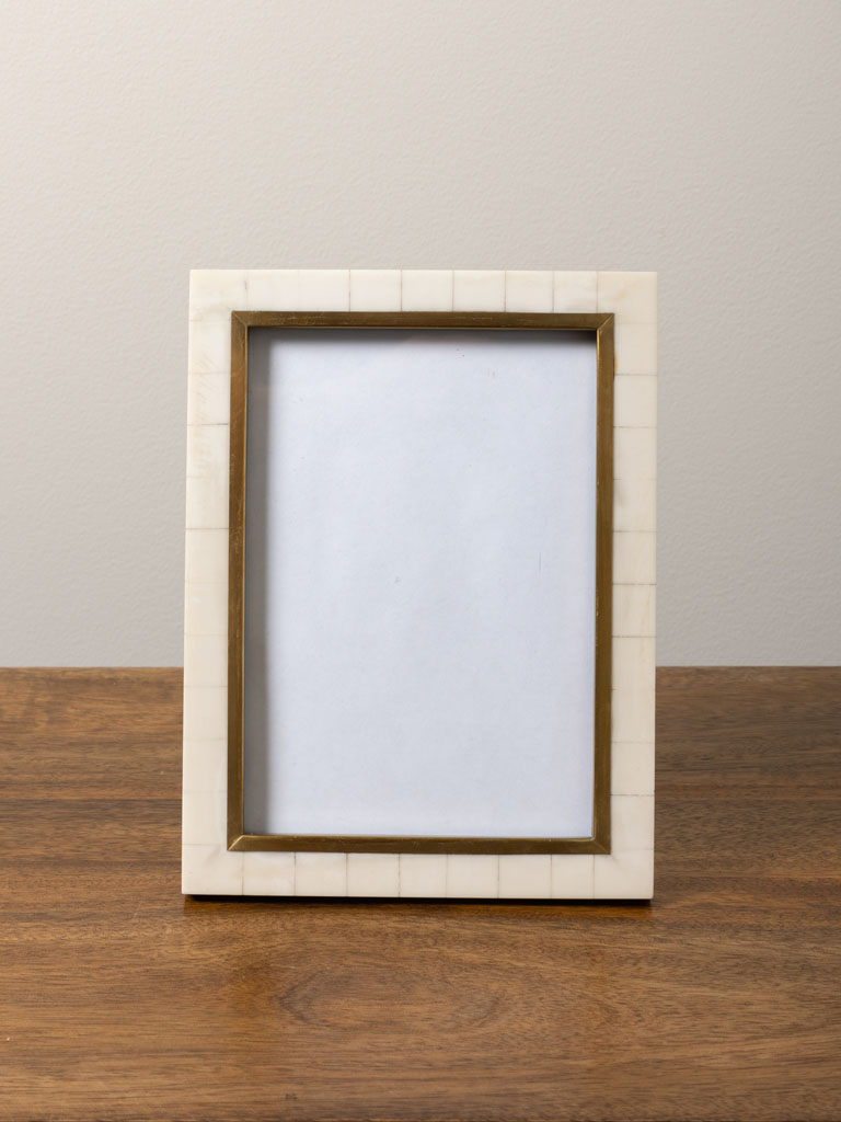 Porte photo blanc bord interne laiton (17x11) - 1