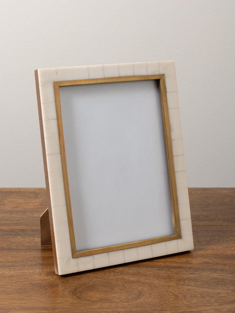 Porte photo blanc bord interne laiton (17x11) - 3