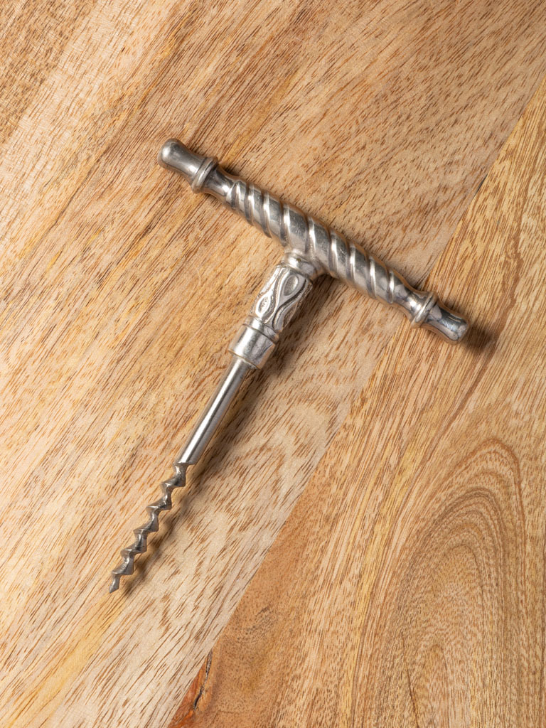 Cork screw engraved silver - 1