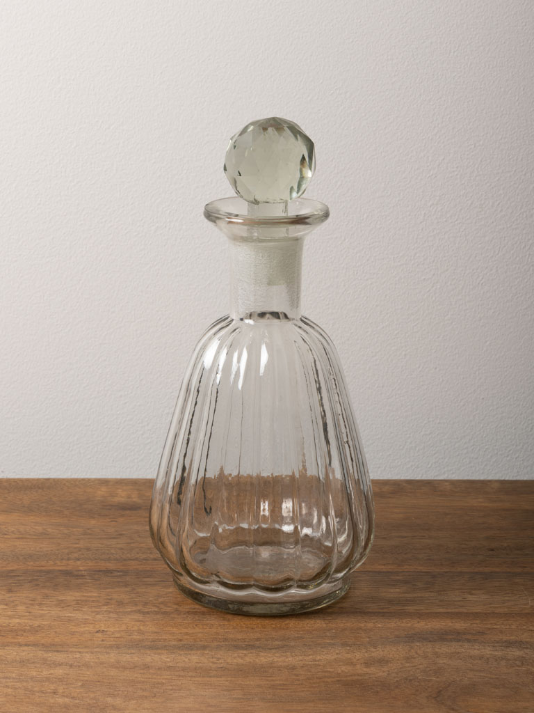 Round carafe with stripes and stopper - 1