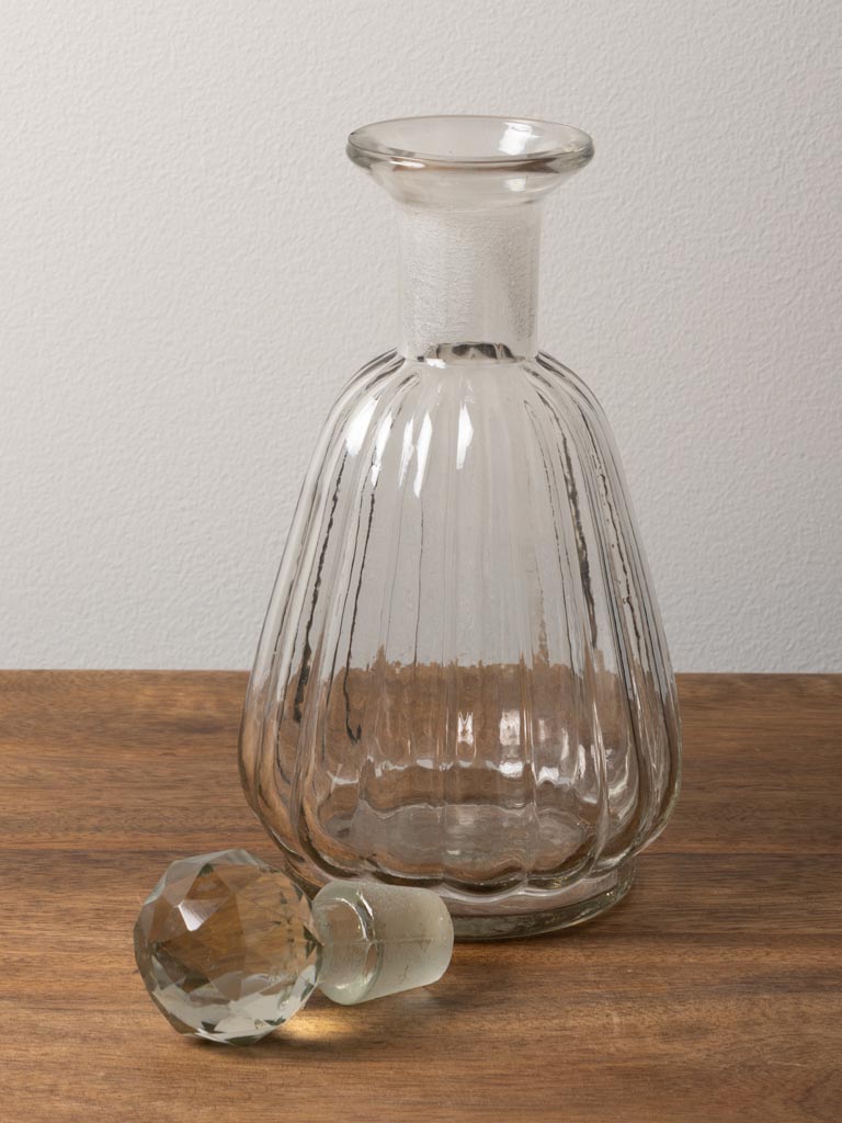Round carafe with stripes and stopper - 3