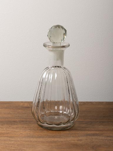 Carafe bouteille striée et bouchon