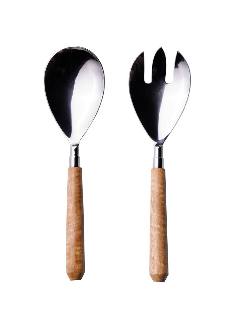 S/2 salad servers wood handles - 2