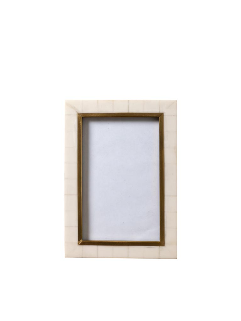 Small white photo frame with brass insert (9x14) - 2