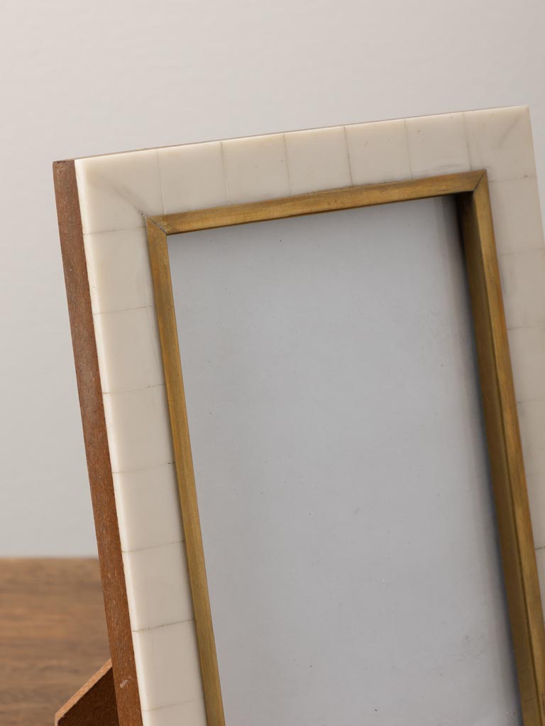Small white photo frame with brass insert (9x14) - 5