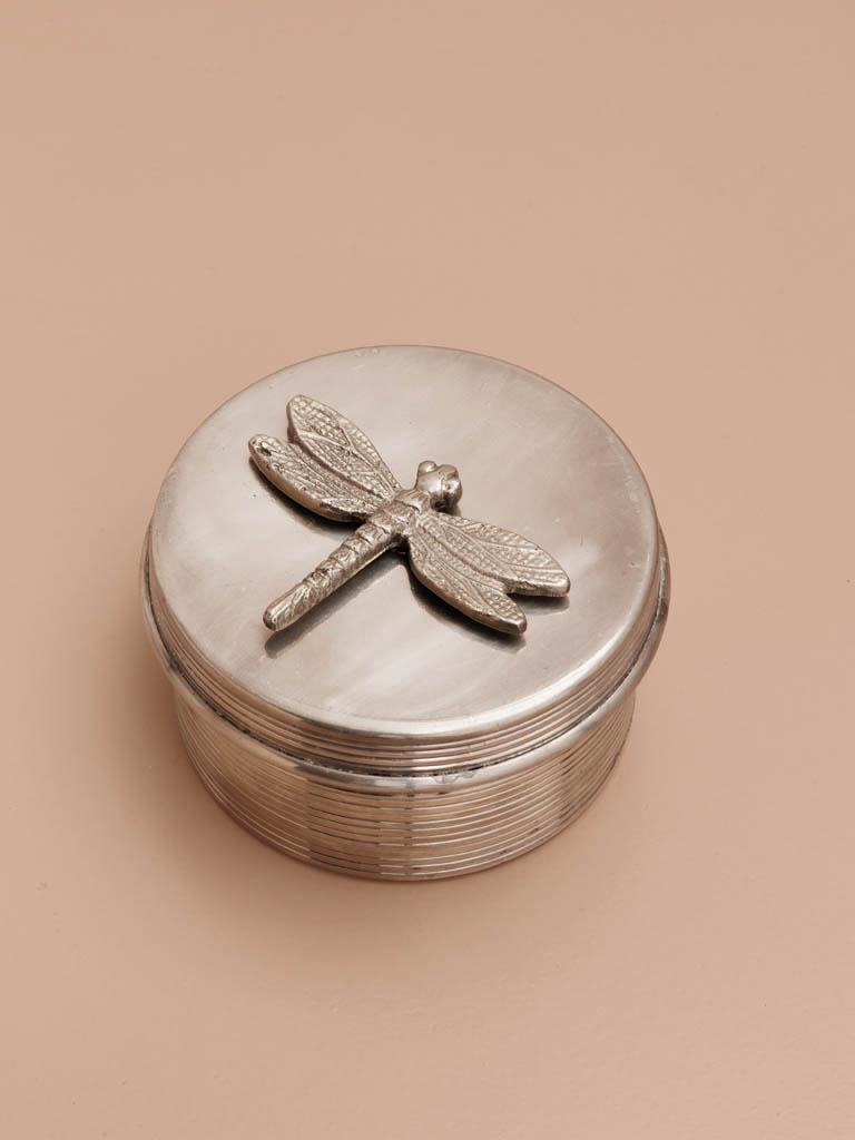 Round box silver Dragonfly - 1