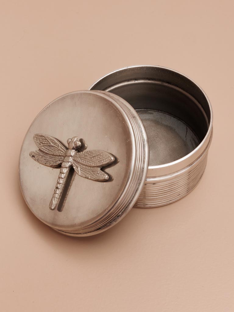 Round box silver Dragonfly - 3