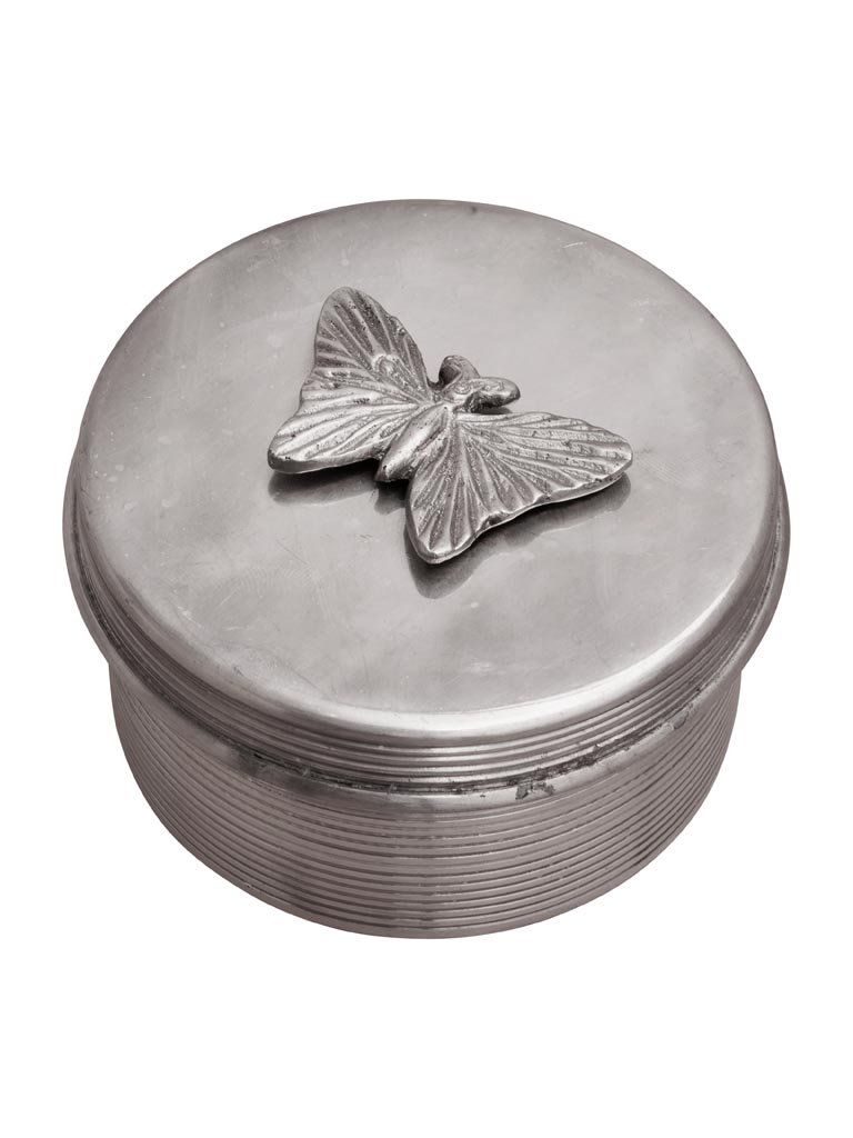 Round box silver Butterfly - 2