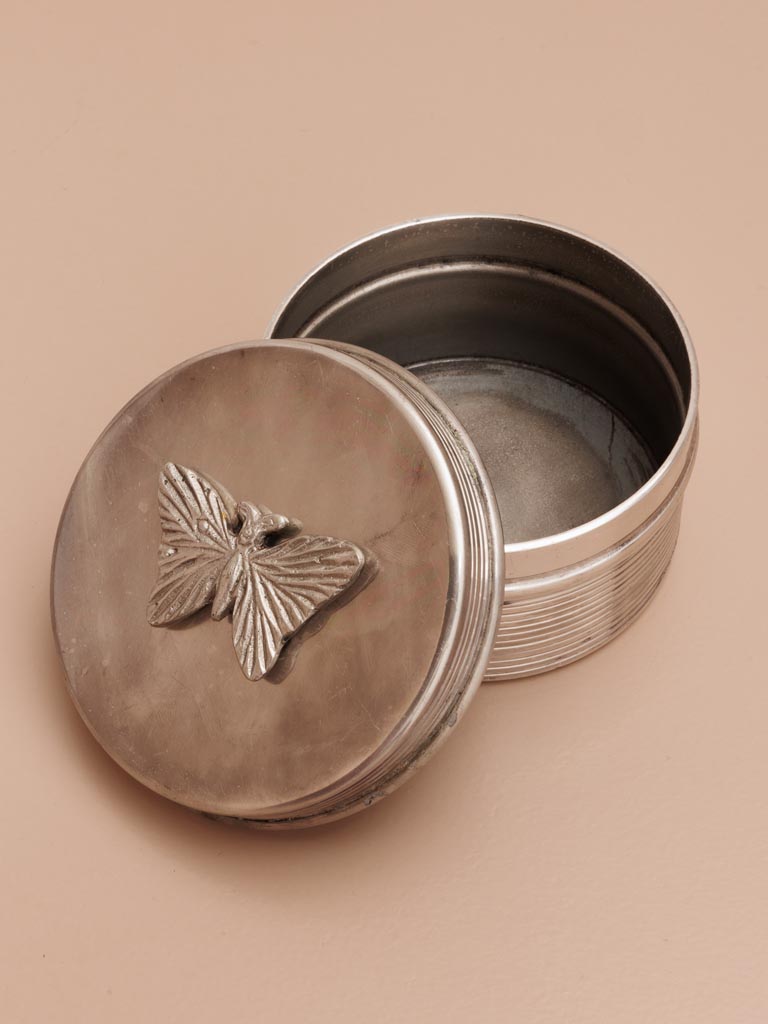 Round box silver Butterfly - 4