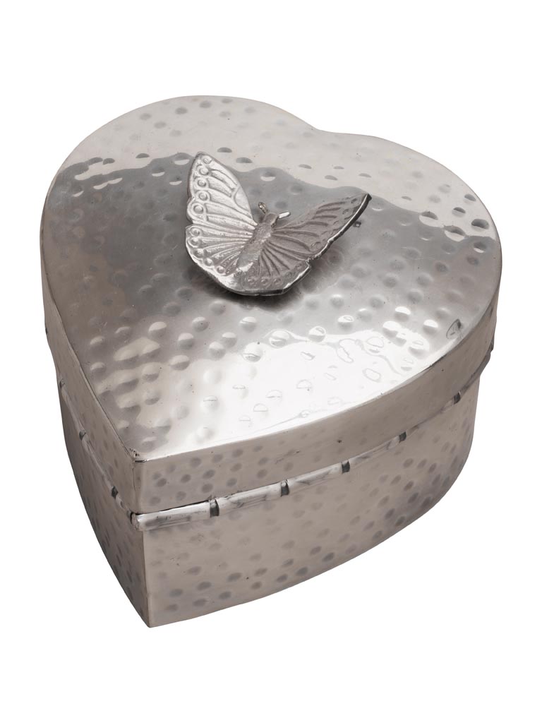 Heart silver box with butterfly - 2